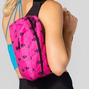 Betty Designs Boco Signature Sling Bag, Pink/Black